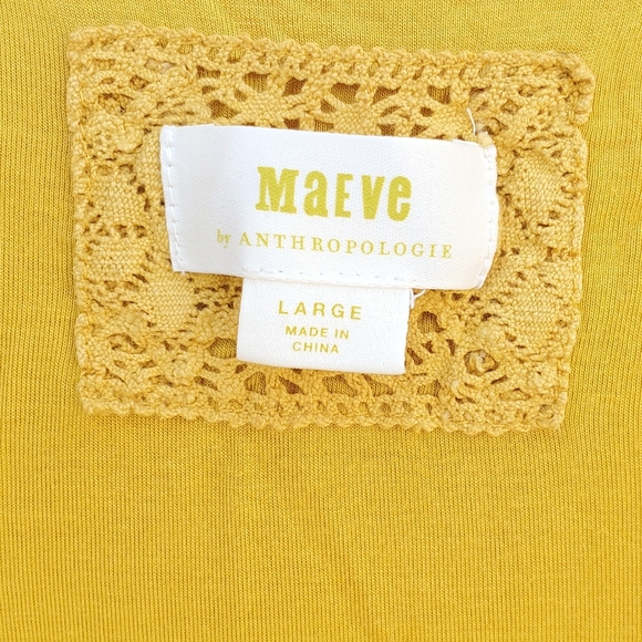 Anthropologie Maeve Tiered Maxi Yellow Dress Size L - Picture 5 of 7